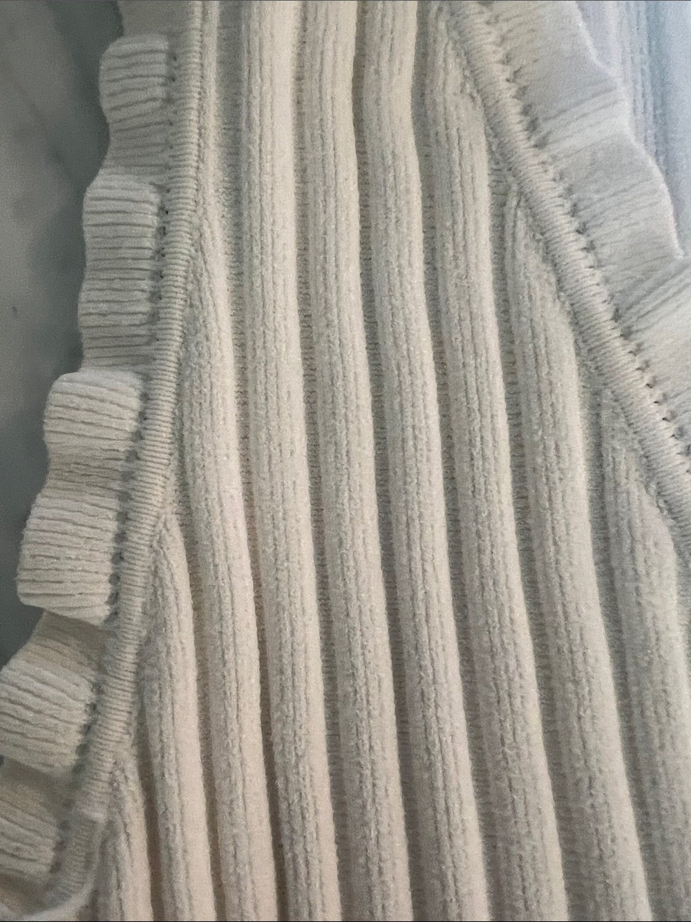 Milly Cream Ribbed Wrap-Style Midi Knit Sweater Dress - Picture 5 of 9